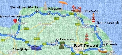 Norfolk motorhome tour map