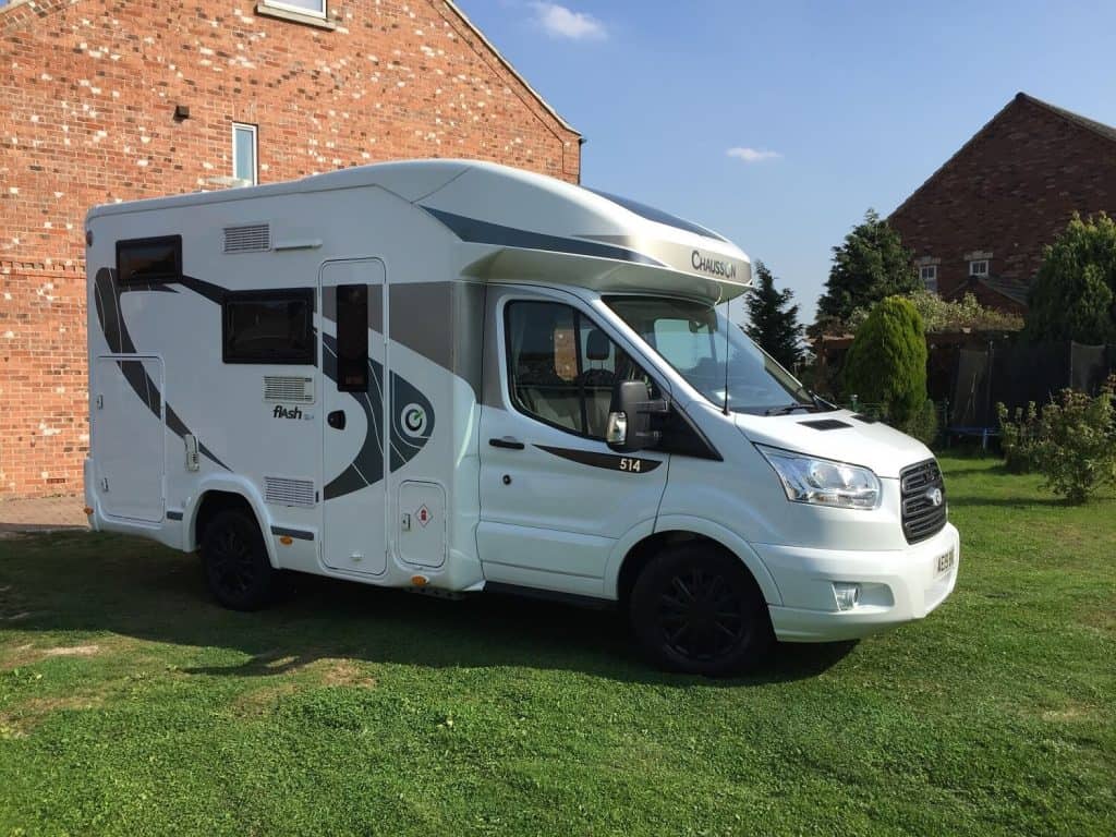 3 berth hire motorhome front and side