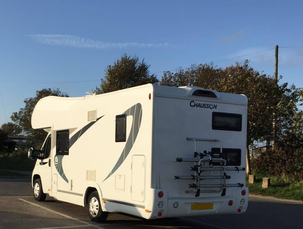 7 berth hire motorhome back and side