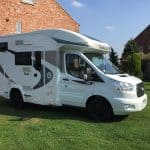 3 berth hire motorhome front and side