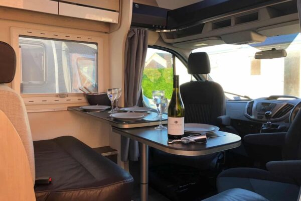 3 berth motorhome extended dining