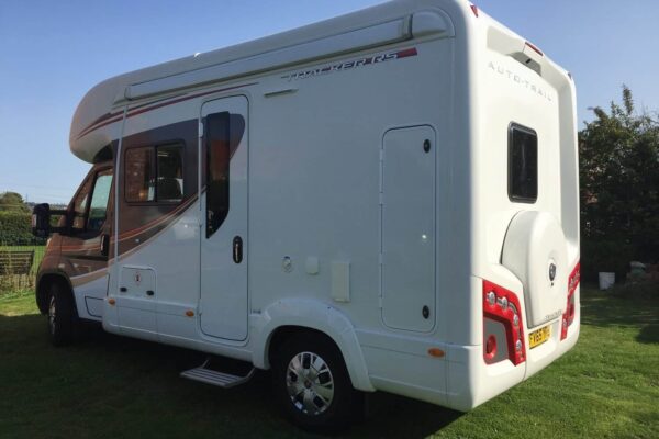 2 berth hire motorhome back and side