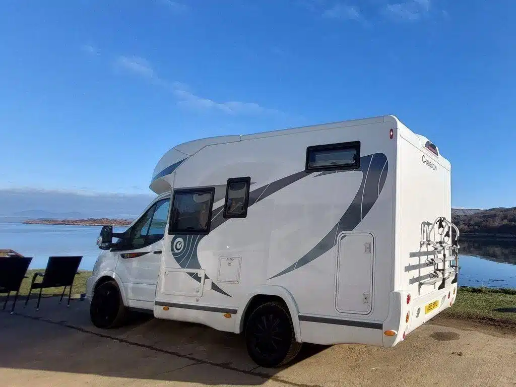 3 berth hire motorhome back and side view