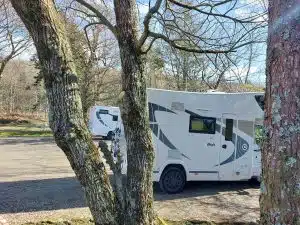motorhome at Lady Glassary wood