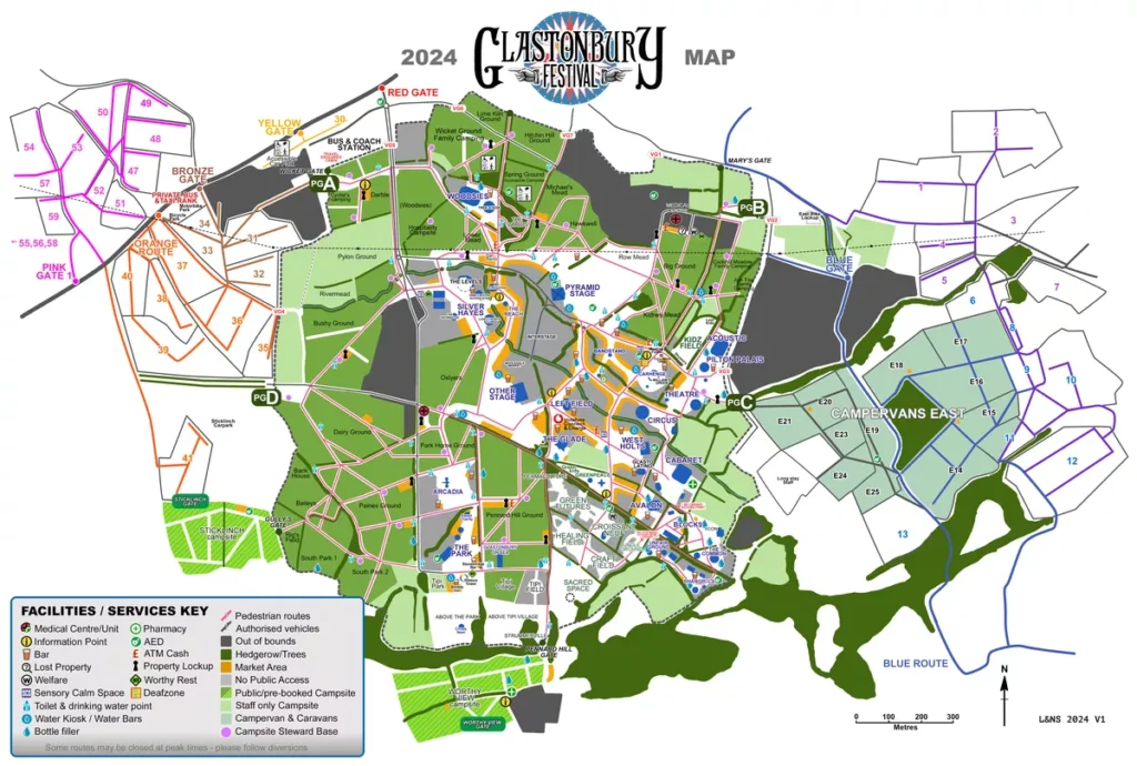 Glastonbury Map 2024