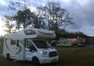 Motorhome at race circuit